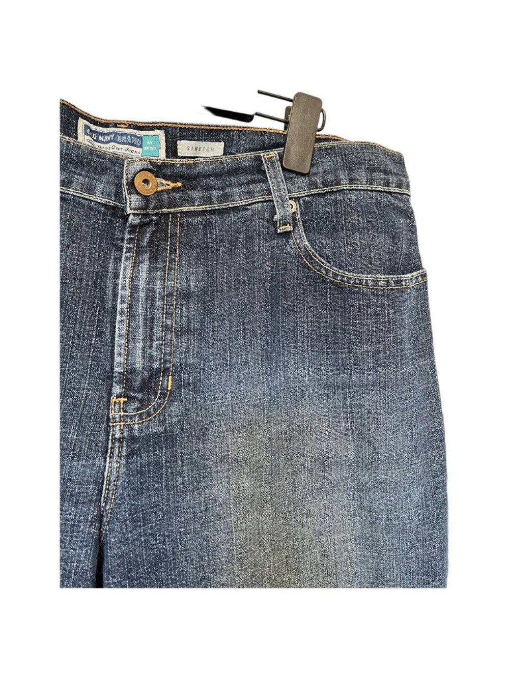 Old Navy At Waist Boot-Cut Blue Jeans Women's 14 Short High Rise Stretch Denim - Picture 3 of 8